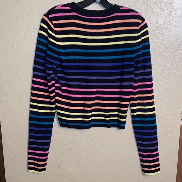New lovers + friends rainbow stripe cropped Unity sweater - Picture 4 of 8